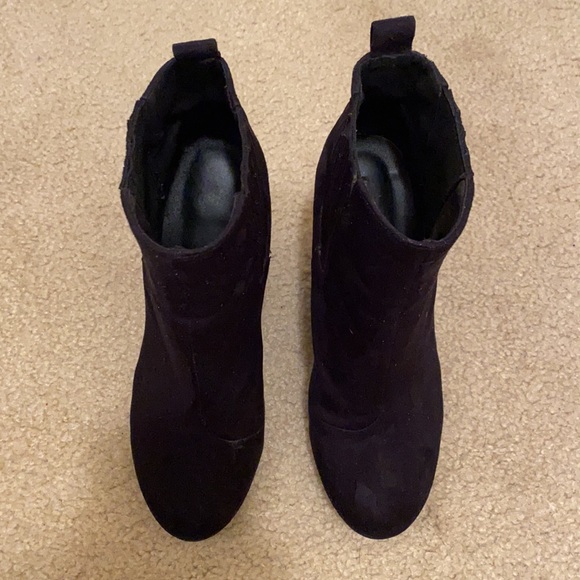 H&M faux suede wedge-heeled booties boots - Picture 5 of 8